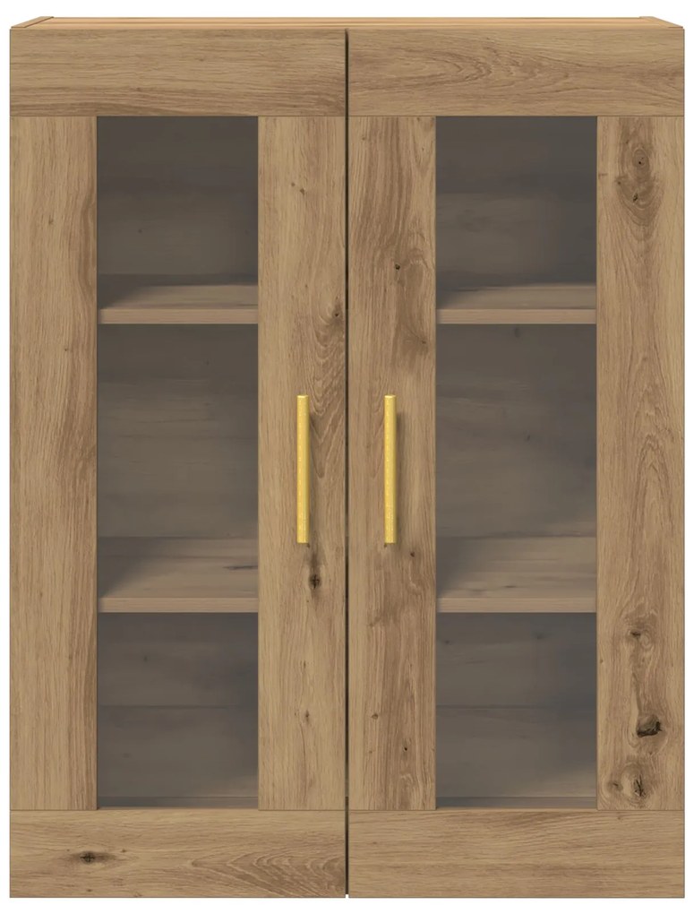 Armário de Parede vidaXL com Portas de Vidro Carvalho Artesão 69,5x34x