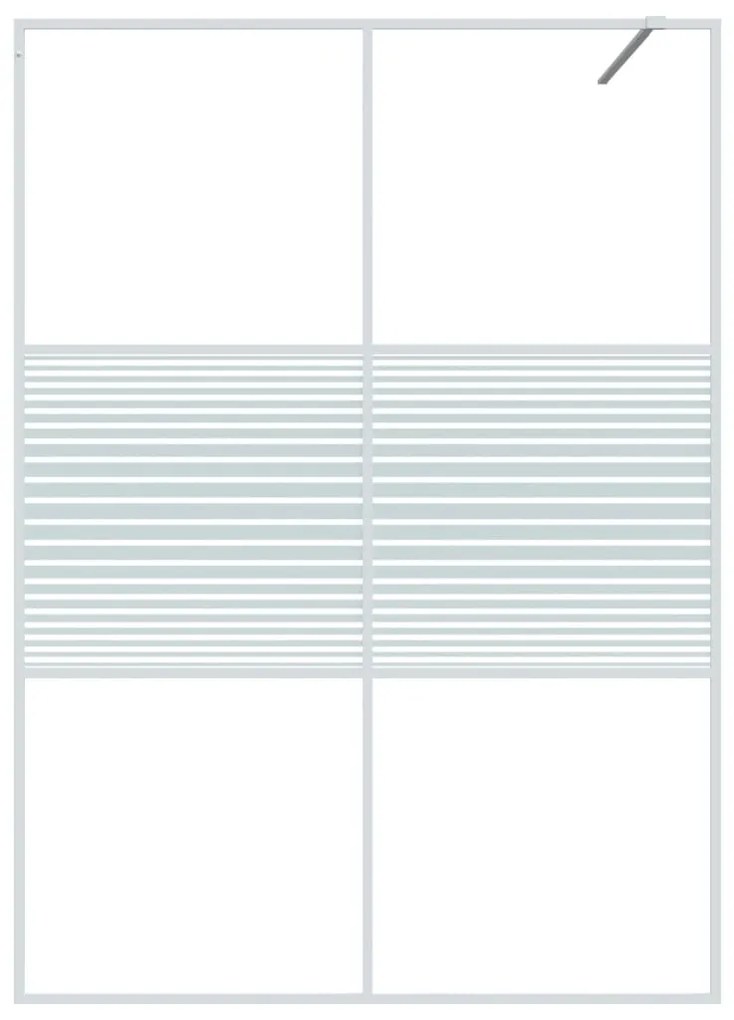 Divisória de chuveiro 140x195 cm vidro transparente ESG branco