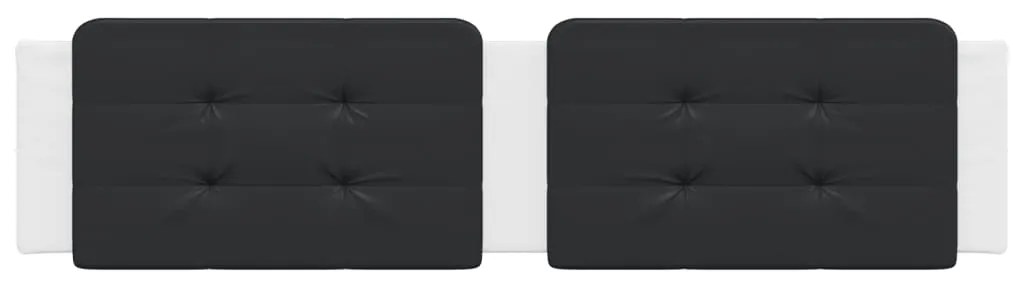 Almofadão de cabeceira 200 cm couro artificial preto e branco