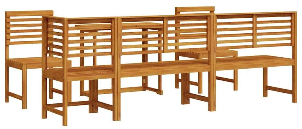 Conjunto de Jantar de Jardim vidaXL com 6 Peças em Madeira Sólida de A
