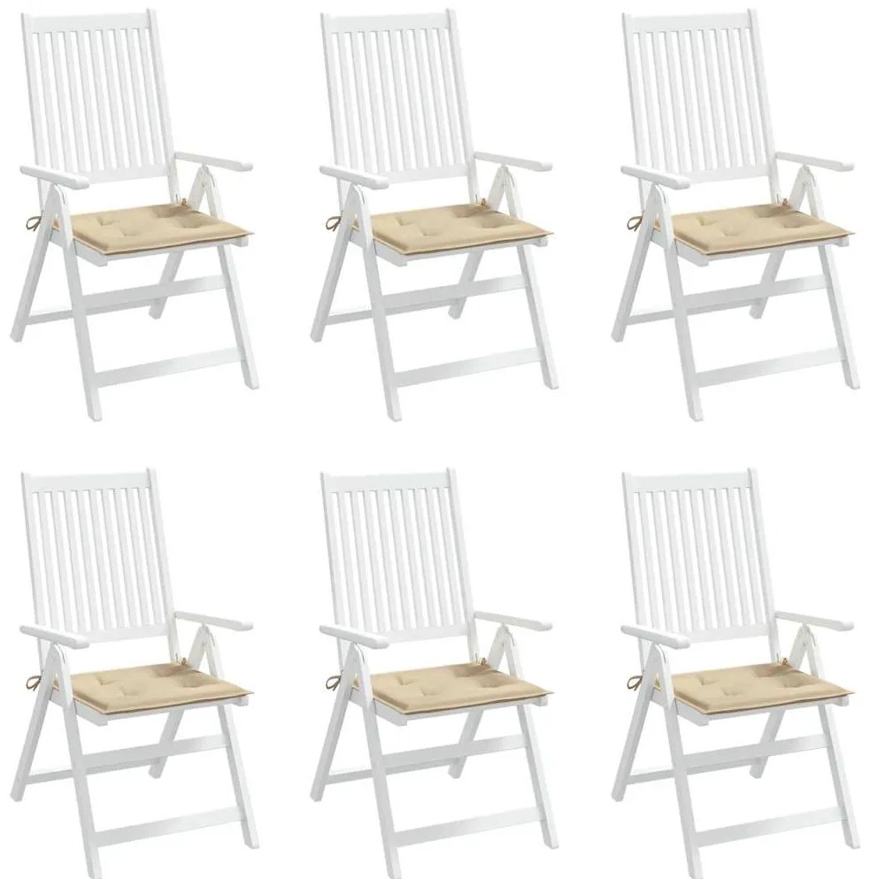 Almofadões p/ cadeiras de jardim 6 pcs tecido oxford bege