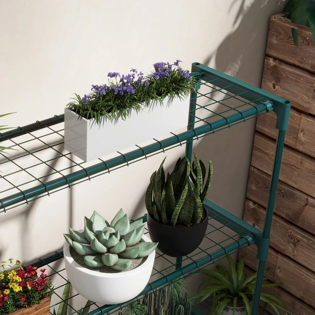 Suporte para Vasos de Plantas em Aço – 89x28x107 cm | 4 Níveis para In