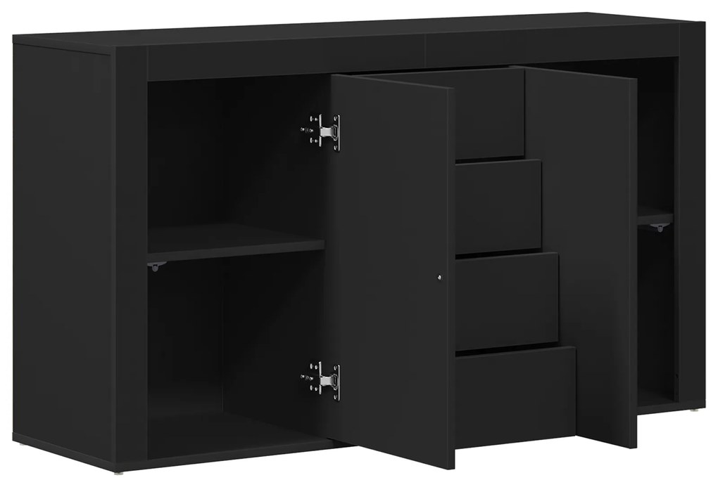 Buffet Lateral vidaXL Preto Madeira engenheirada 120 x 36 x 69 cm