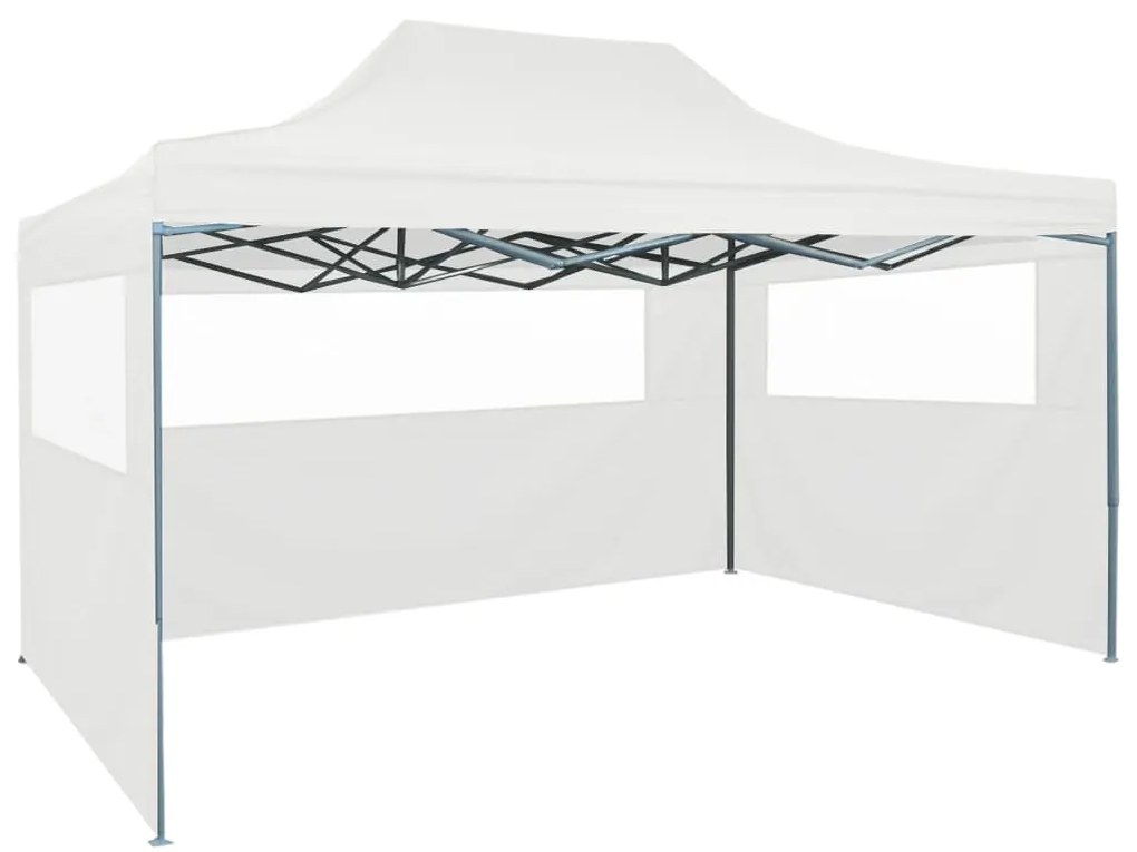 48899 vidaXL Tenda dobrável profissional festas 3 paredes 3x4m aço branco