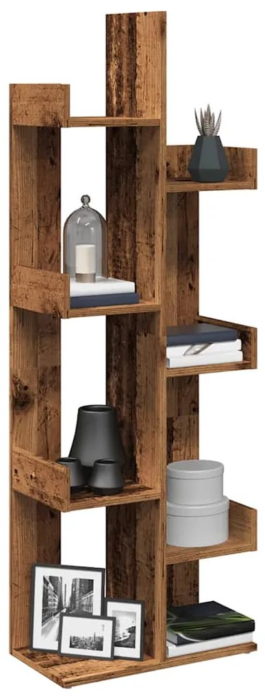 vidaXL Estante 48x25,5x140 cm contraplacado madeira velha