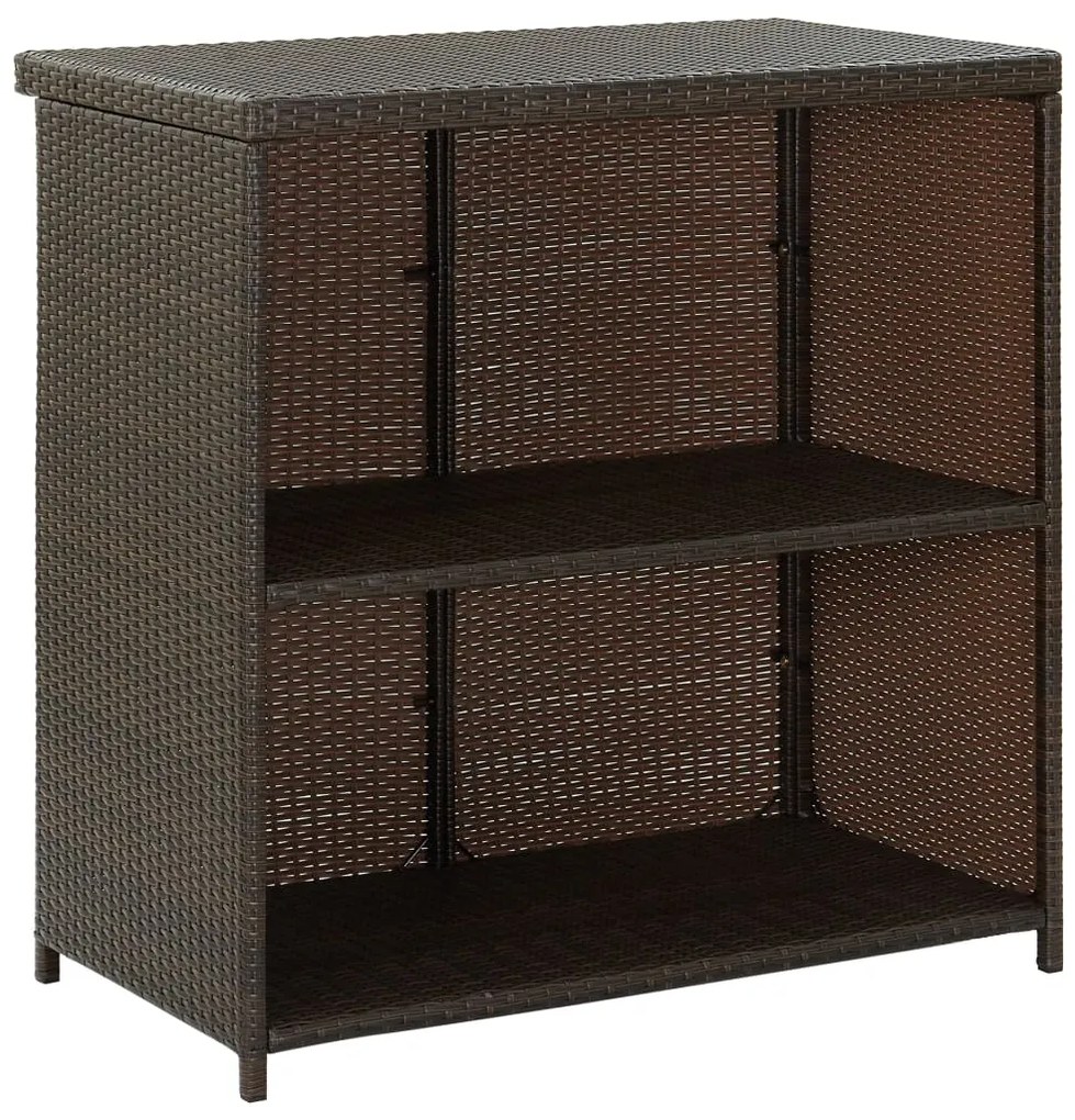 3 pcs conjunto de bar vime PE castanho