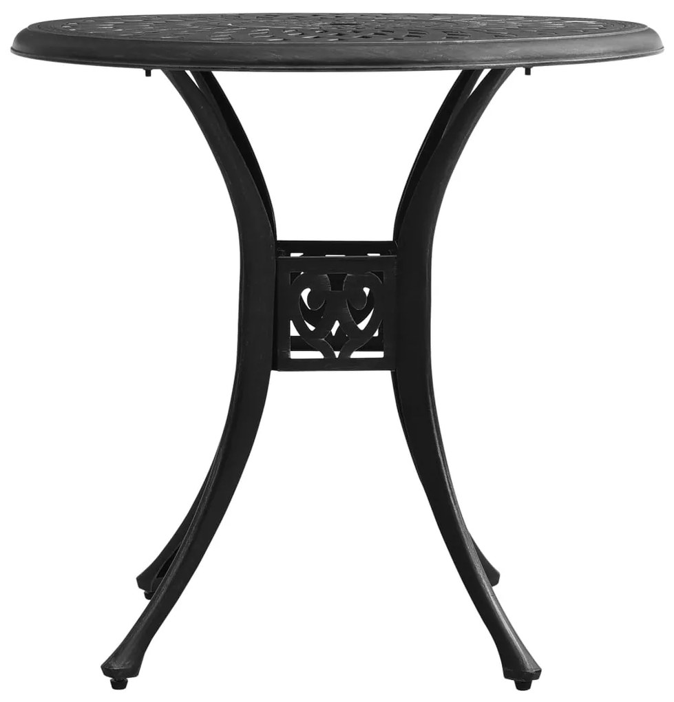 Mesa de jardim 78x78x72 cm alumínio fundido preto