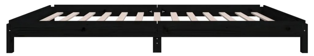 Cama empilhável 80 x 200 cm madeira de pinho maciça preto