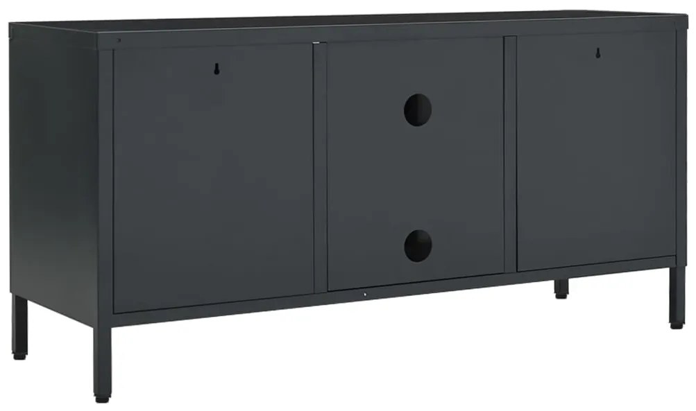 Móvel de TV 105x35x52 cm aço e vidro antracite