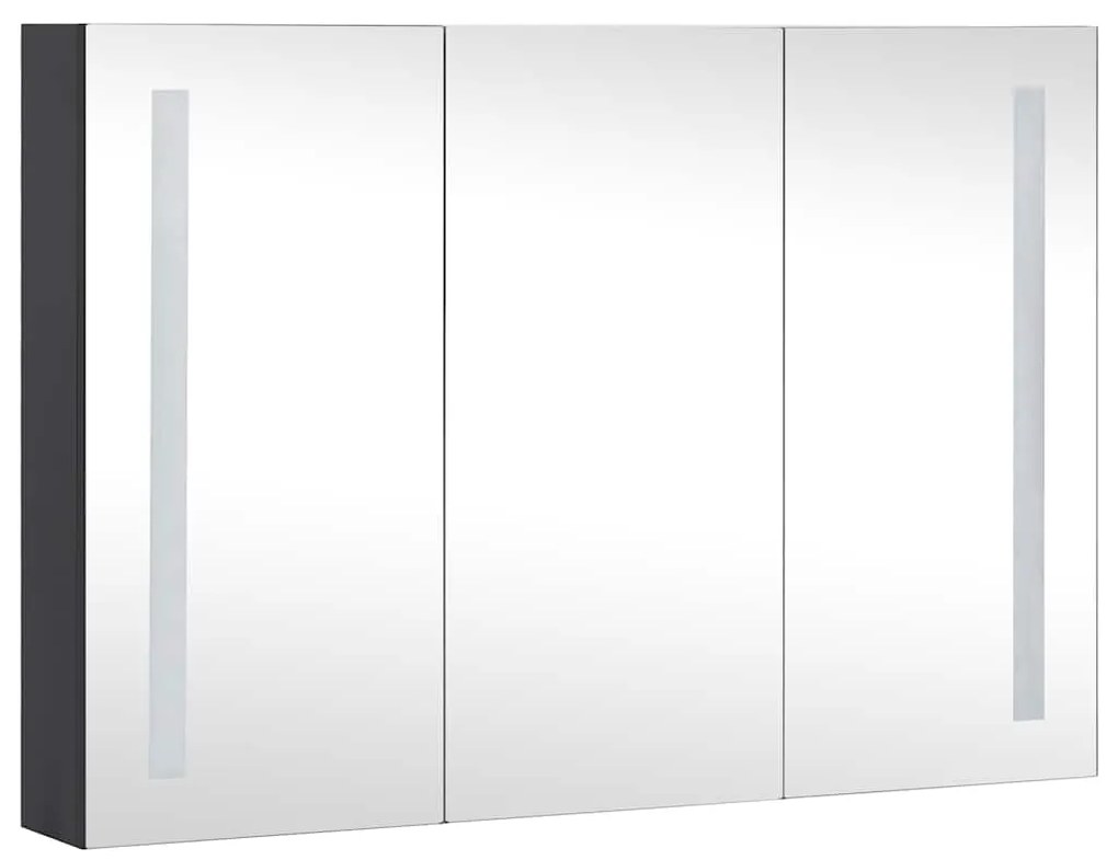 Armário espelhado para casa de banho com LED 89x14x62 cm