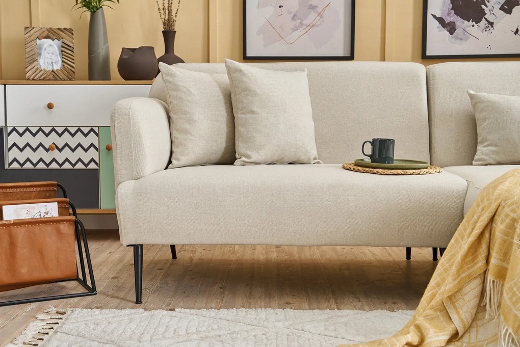 Sofá de Canto Revos – Creme – 250x86x100 cm