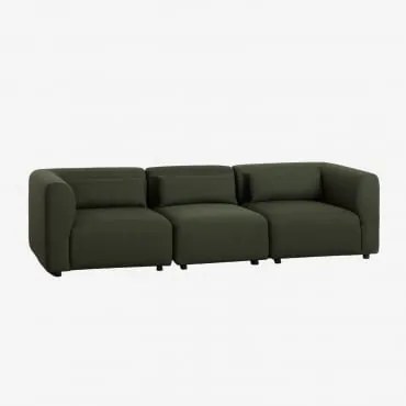 Sofá Modular De 3 Peças Fogler Tecido Pele De Borrego Verde Sálvia - Sklum