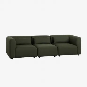 Sofá Modular Fogler De 3 Peças Chenille Verde Sálvia - Sklum