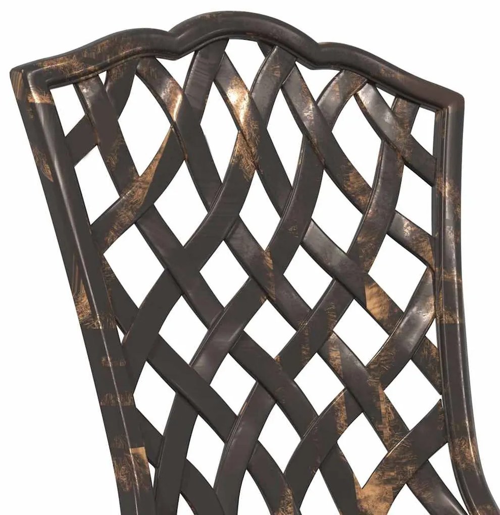 Conjunto de Bistrô de Jardim 3 Peças vidaXL em Alumínio Fundido Bronze