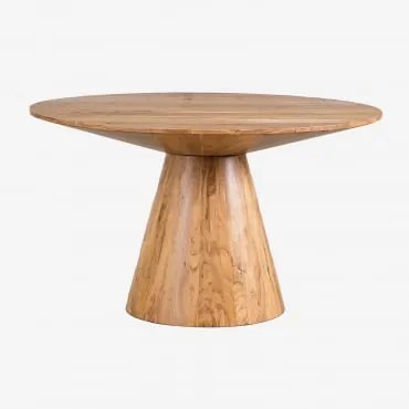 Mesa De Jantar Redonda Em Madeira De Acácia (ø140 Cm) Weymar Madeira Natural - Sklum