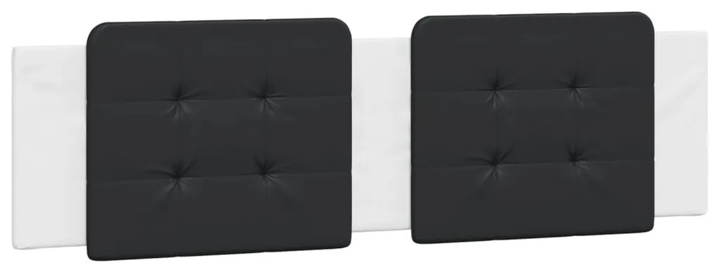 Cama com colchão 180x200 cm couro artificial preto e branco