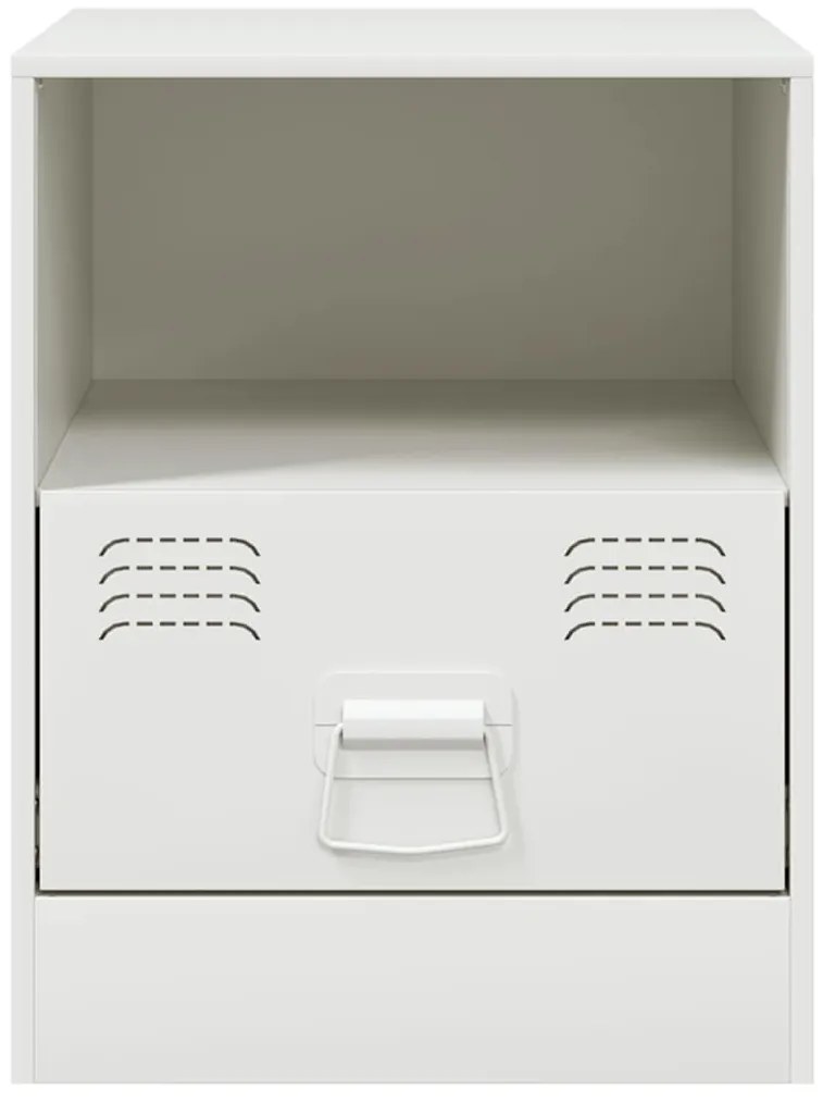 Mesa de cabeceira 34,5x39x44 cm aço branco