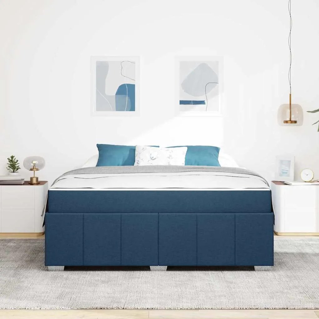 Estrutura da Cama Azul 180 x 200 cm tecido