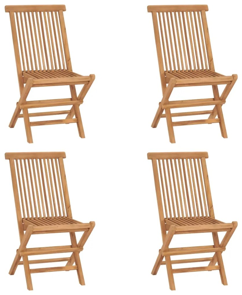 5 pcs conjunto jantar dobrável p/ exterior madeira teca maciça