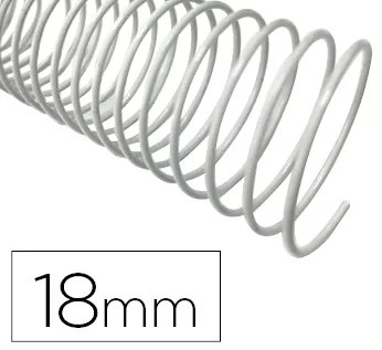 Espiral Q-Connect Metálica Branco 64 5:1 18mm 1,2mm Caixa de 100 Unidades