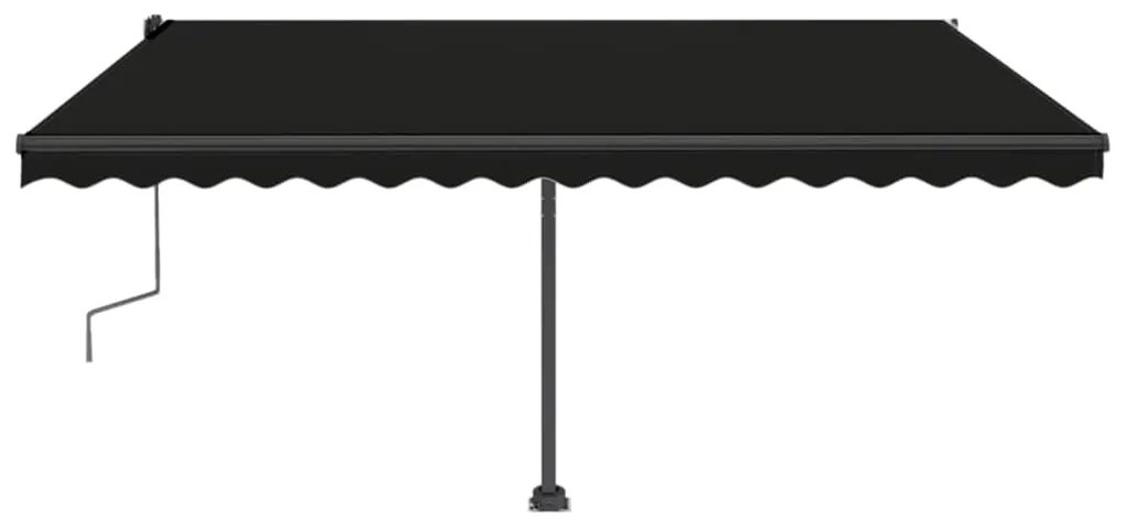 Toldo retrátil manual com LED 400x350 cm antracite