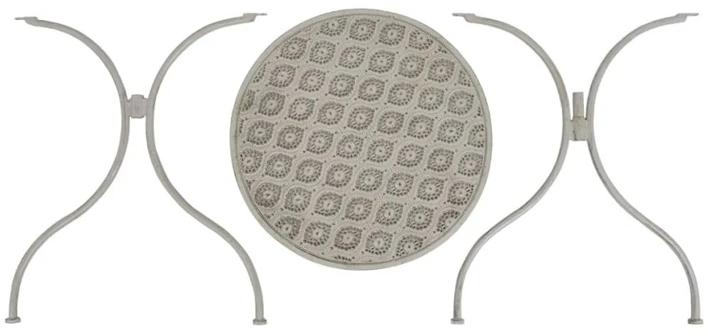 3 pcs conjunto bistrô aço cinzento