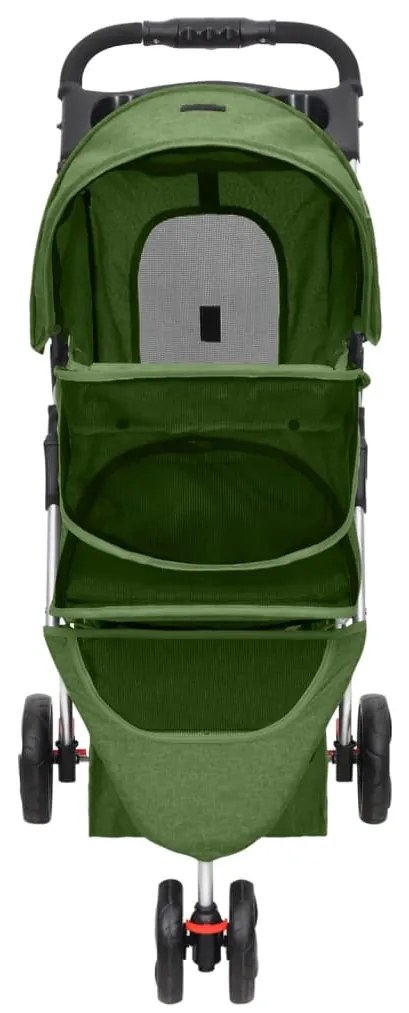 Carrinho dobrável para cães 80x46x98 cm tecido oxford verde