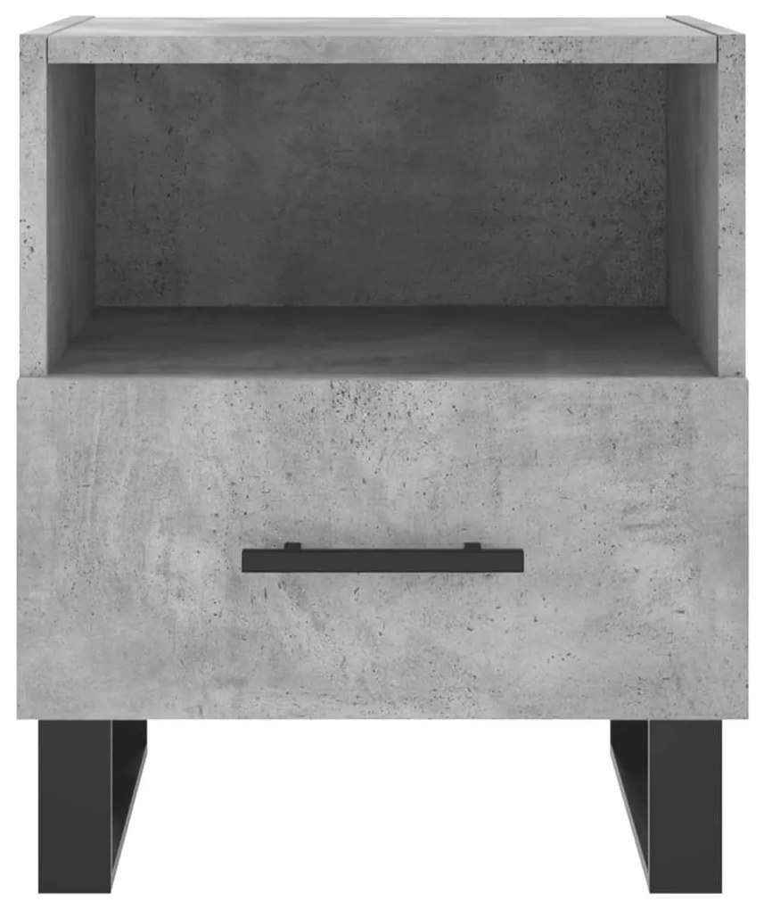 Mesas de cabeceira 2pcs derivados de madeira cinza cimento