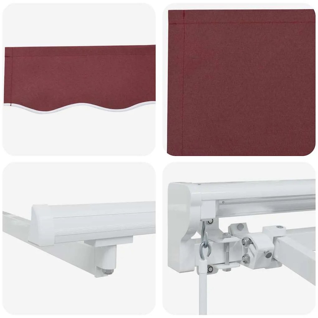 Toldo Retrátil Manual Borgonha 350x200 cm