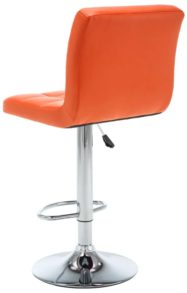 Bancos de bar 2 pcs couro artificial laranja