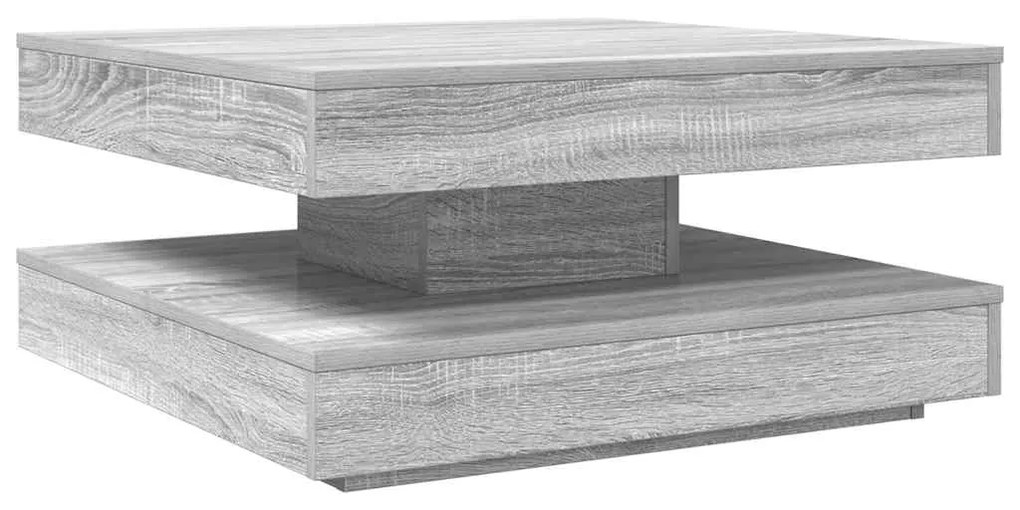 Mesa de centro rotativa a 360 graus 70x70x34,5 cm sonoma cinza