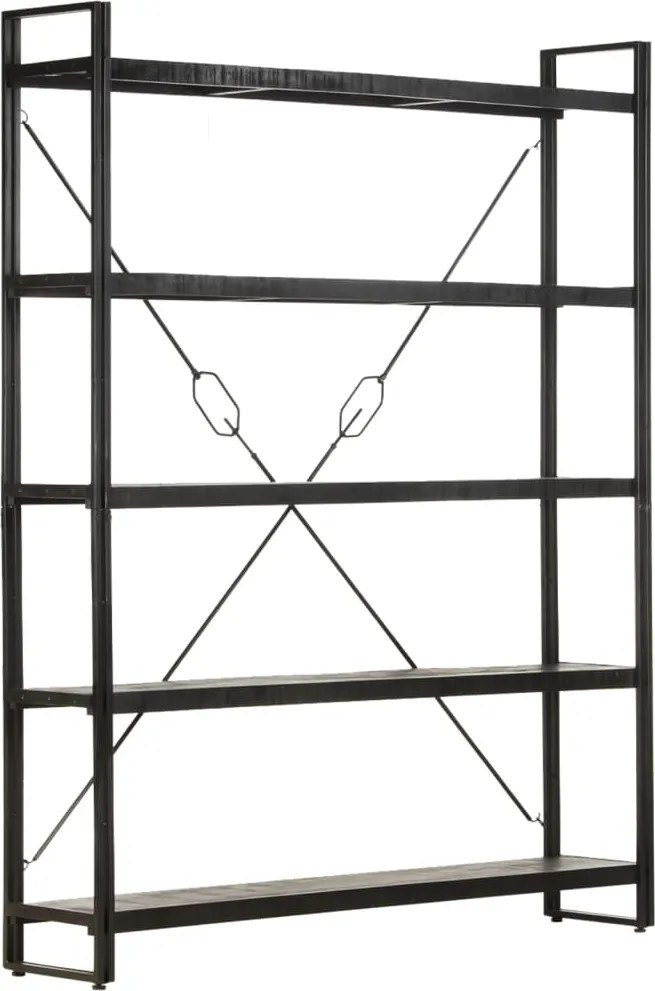 vidaXL Estante com 5 prateleiras 140x30x180cm mangueira maciça preto