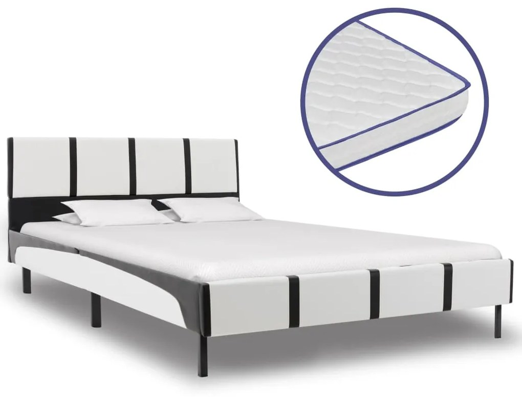 vidaXL Cama com colchão espuma de memória 140x200 cm couro artificial