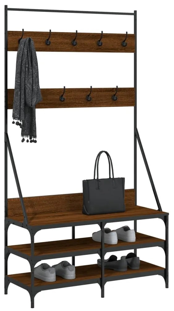 Conjunto de Entrada - Bengaleiro c/ arrumação calçado 100x40x184 cm ca