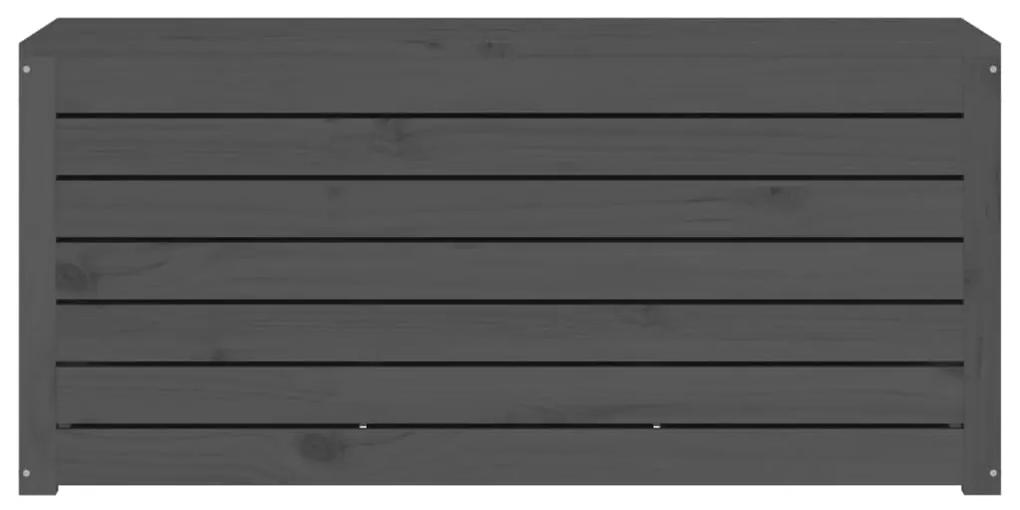 Caixa de jardim 101x50,5x46,5 cm madeira de pinho maciça cinza
