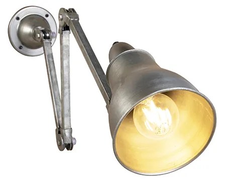 Candeeiro de parede industrial cinzento ajustável - Mersey Industrial,Rústico