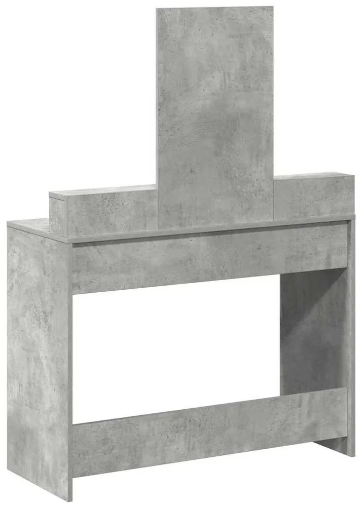 Mesa de maquilhagem vidaXL com gavetas Cinzento Concreto 100x41x140 cm
