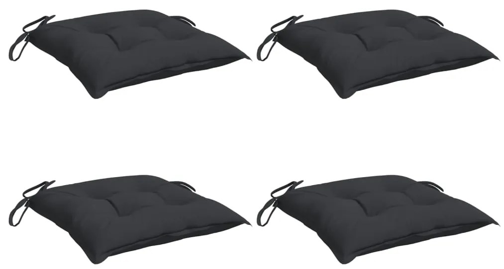 Almofadões de cadeira 4 pcs 50x50x7 cm tecido oxford preto