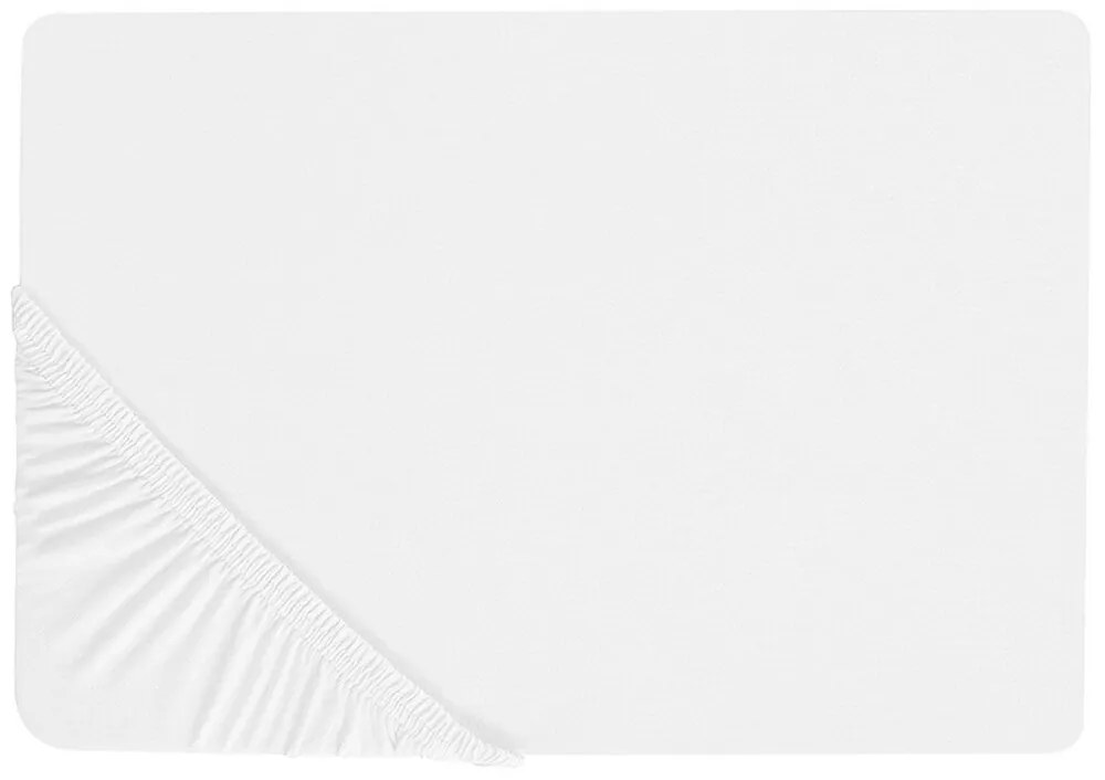 Lençol-capa em algodão branco 160 x 200 cm JANBU Beliani