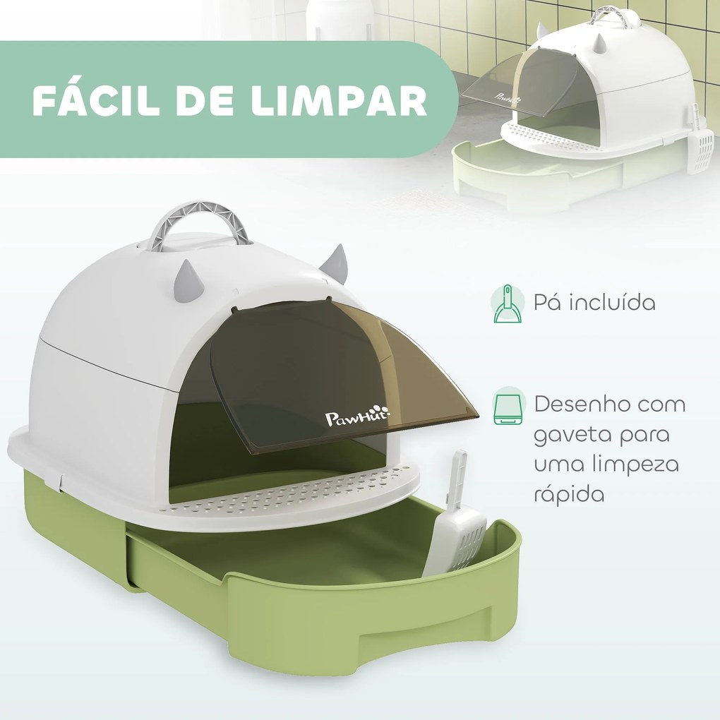 PawHut Caixa de Areia para Gatos Fechada Caixa de Areia para Gatos com