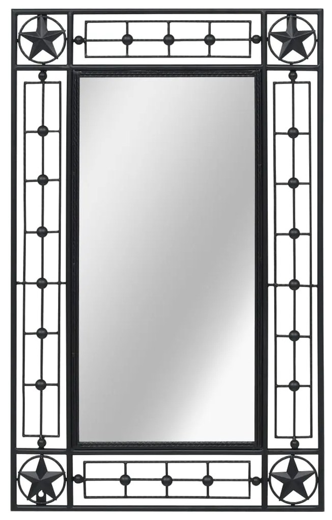 vidaXL Espelho de parede retangular 50x80 cm preto