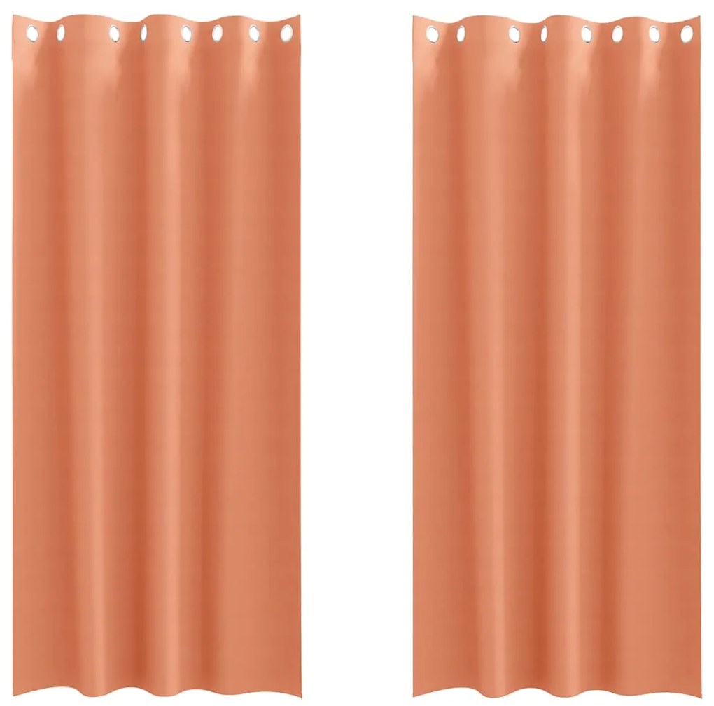 Cortinas com cortinas 2 pcs Terracota 245 x 140 cm Poliéster