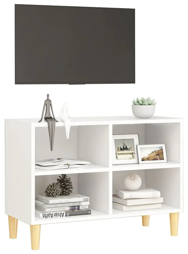 Móvel de TV Larn com 4 Prateleiras de 69 cm - Branco - Design Nórdico