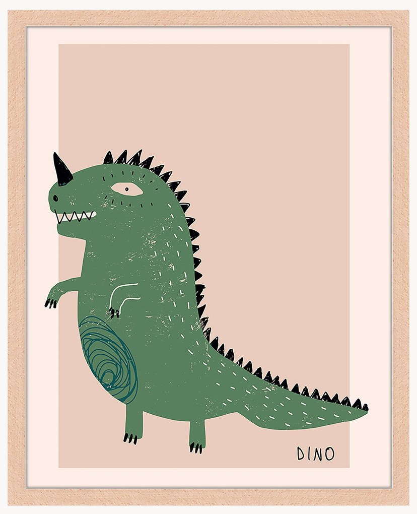 Impressão digital emoldurada Dino