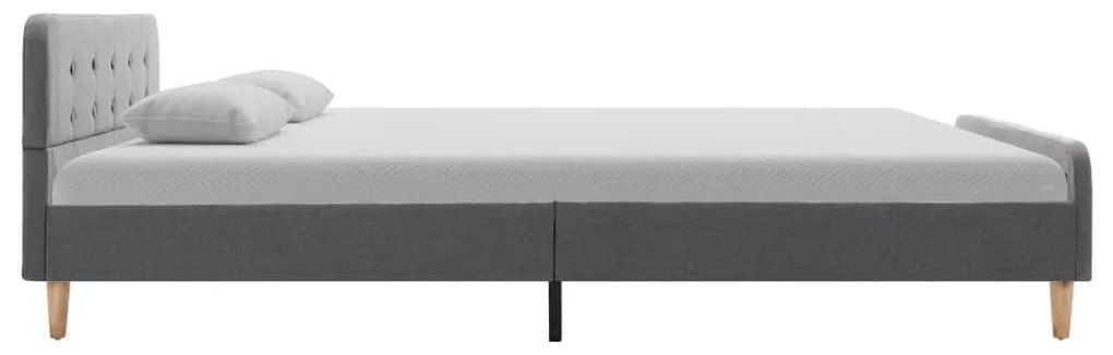 Estrutura de cama em tecido 140x200 cm cinzento-claro