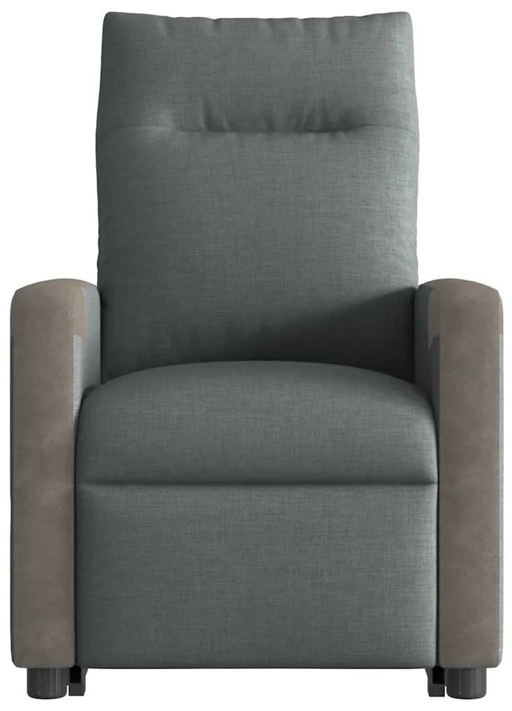 Poltrona elevatória de massagens tecido cinzento-escuro