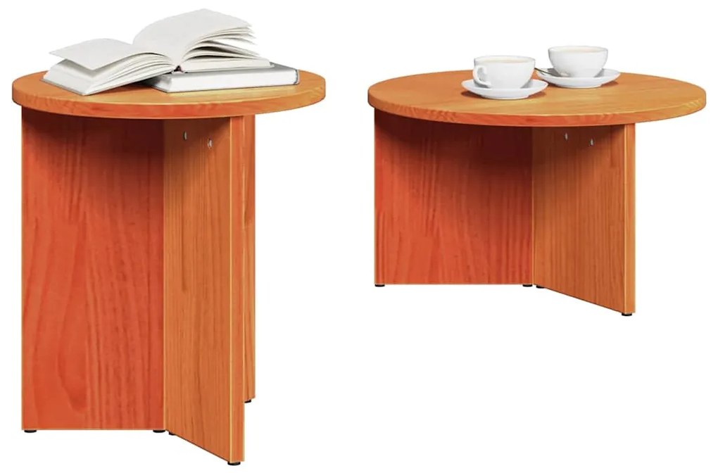 Conjunto de Mesas de Café 2 pcs Castanho-mel 49 x 49 x 28 cm