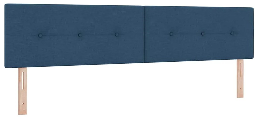 Cama Box Spring com Colchão Azul 200x200 cm Tecido