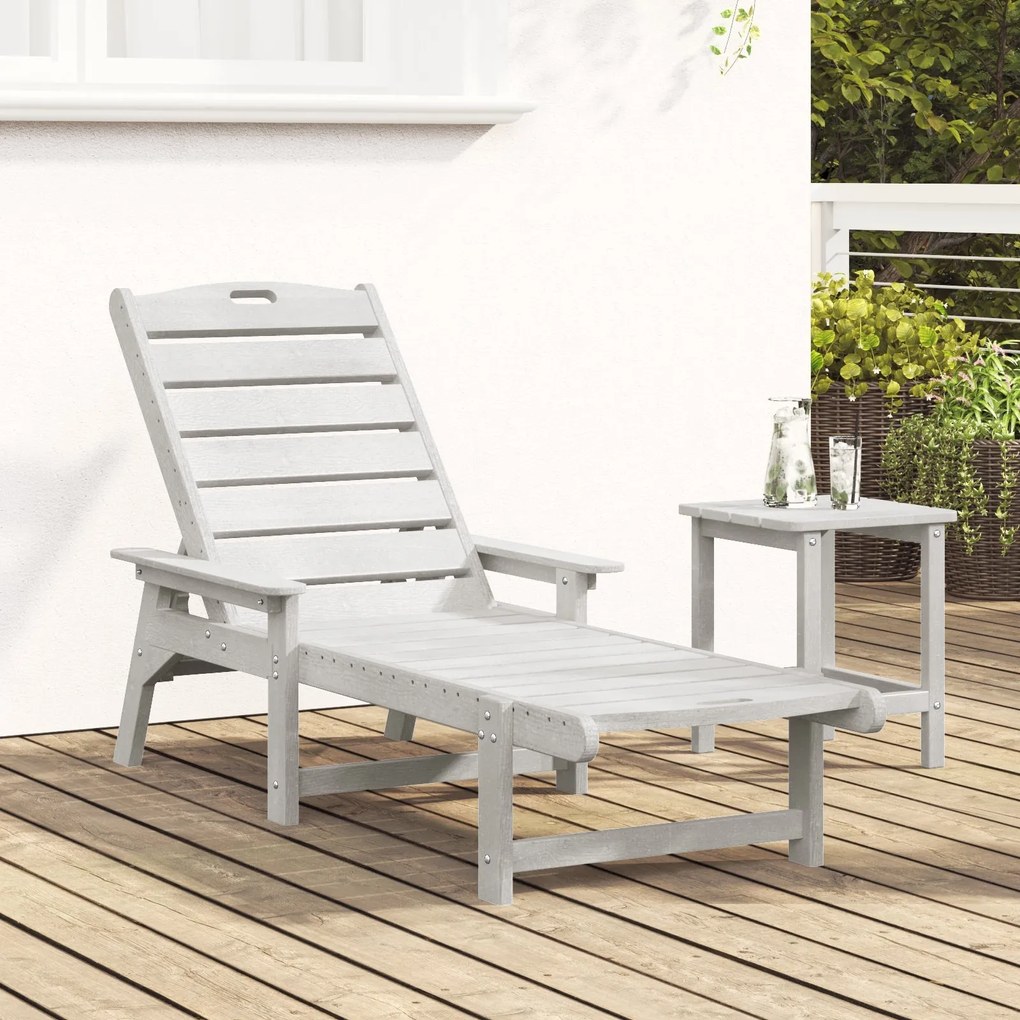 Sofá de Sol Branco 53x162x98.5 cm HDPE