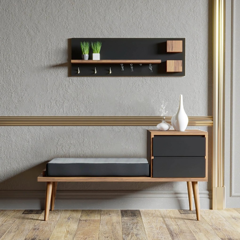 Hall Stand Hamra – Nogueira – 120x74,5x45 cm